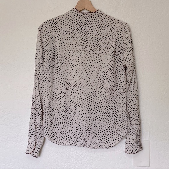 Rag & Bone Burgundy White Polka Dot Button-Up Long Sleeve, Size S/P - Picture 4 of 6